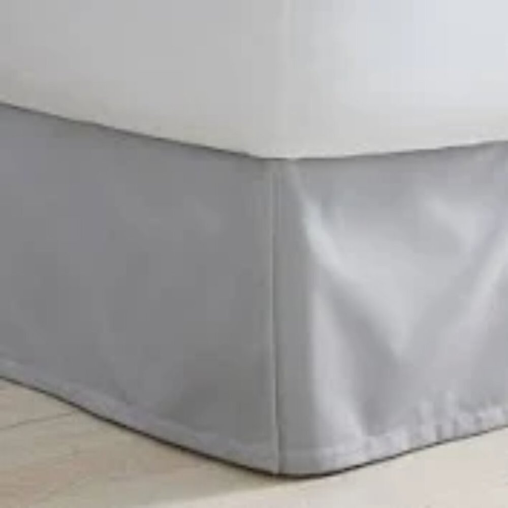 The Company Store Classic Smooth Wrinkle-Free Sateen Bed Skirt  Gray Mist – King